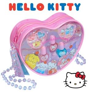 NEW Hello Kitty Sanrio Characters Fruit Soda Makeup Set Shoulder Cosmetic Bag